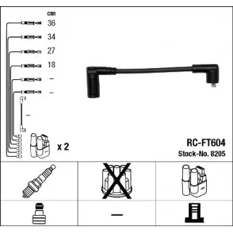 Kit de câbles d'allumage NGK 8205