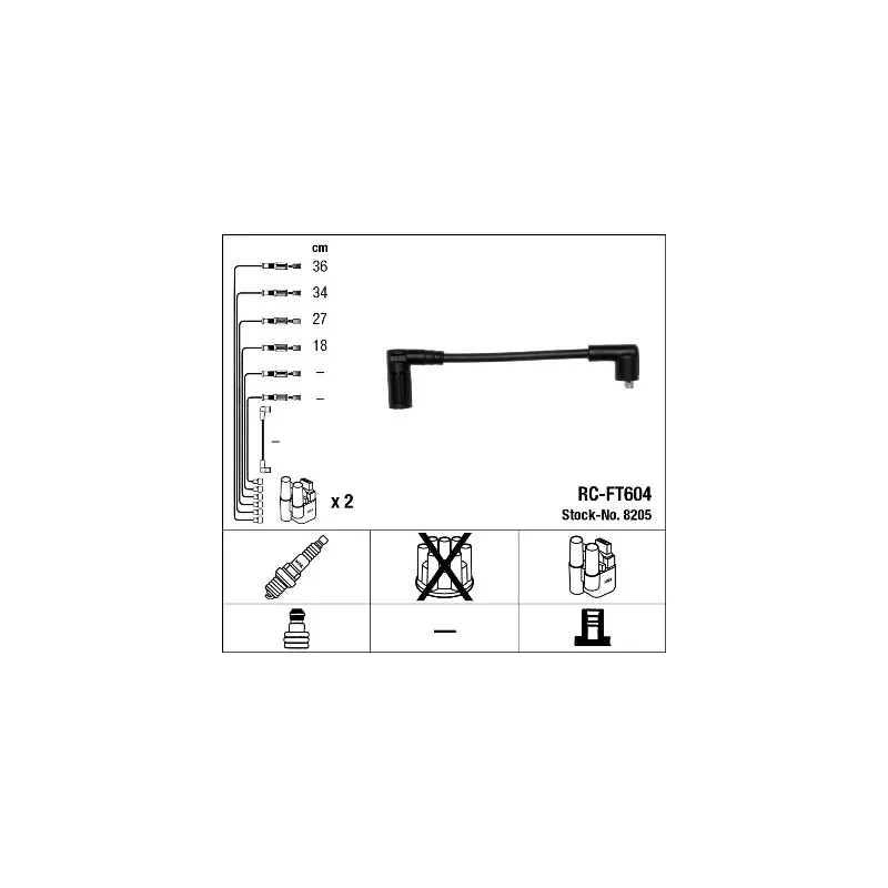 Kit de câbles d'allumage NGK 8205