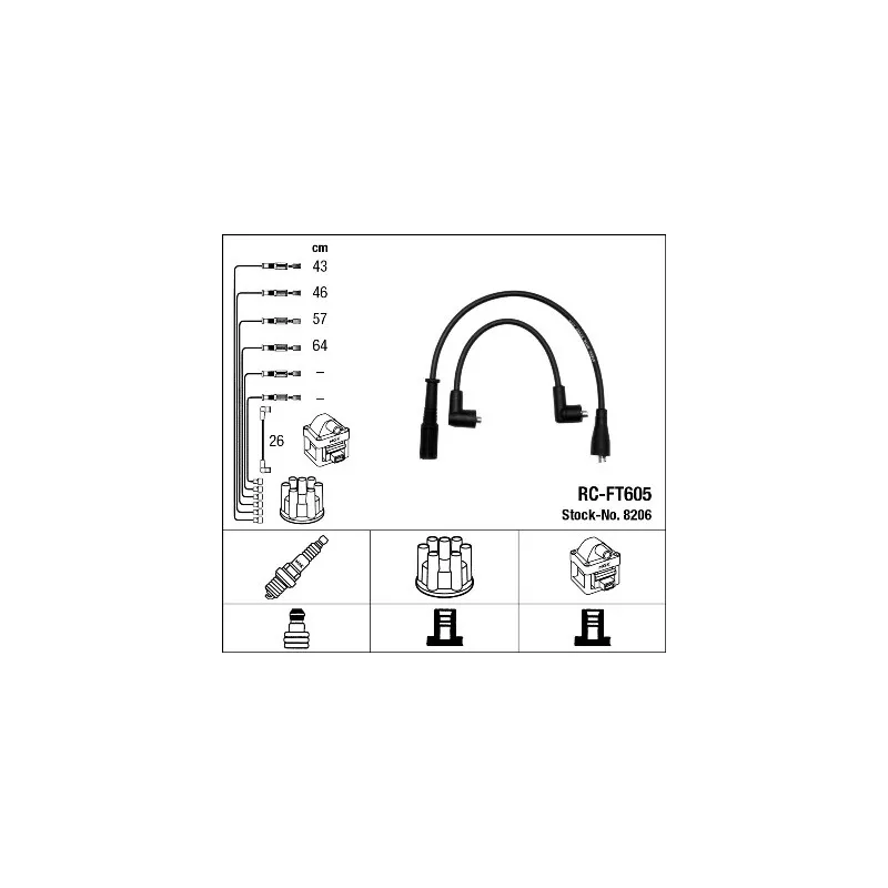 Kit de câbles d'allumage NGK 8206