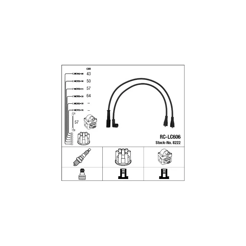 Kit de câbles d'allumage NGK 8222