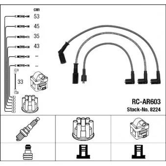 Kit de câbles d'allumage NGK 8224
