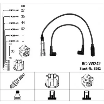 Kit de câbles d'allumage NGK 8262
