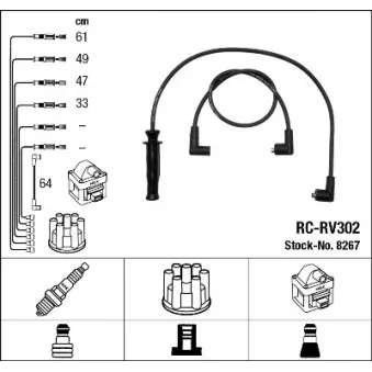 Kit de câbles d'allumage NGK 8267