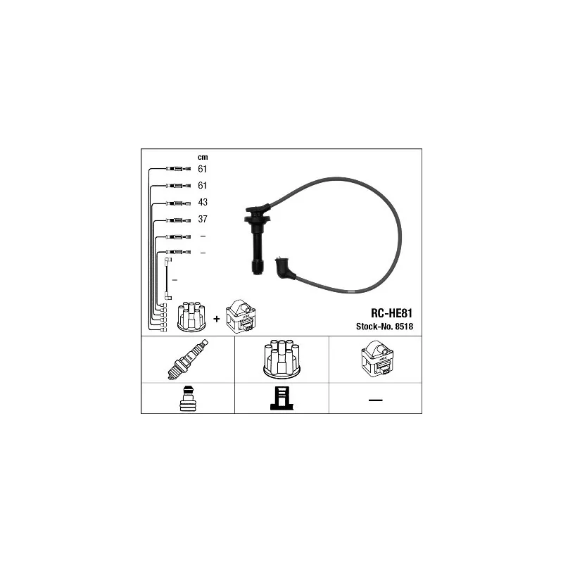 Kit de câbles d'allumage NGK 8518