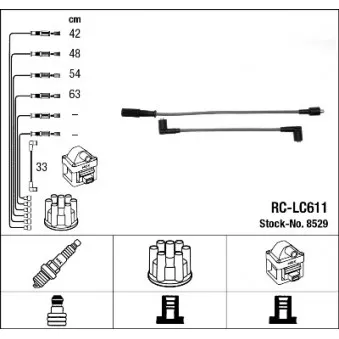 Kit de câbles d'allumage NGK 8529