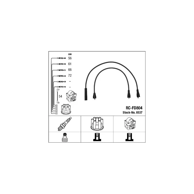 Kit de câbles d'allumage NGK 8537