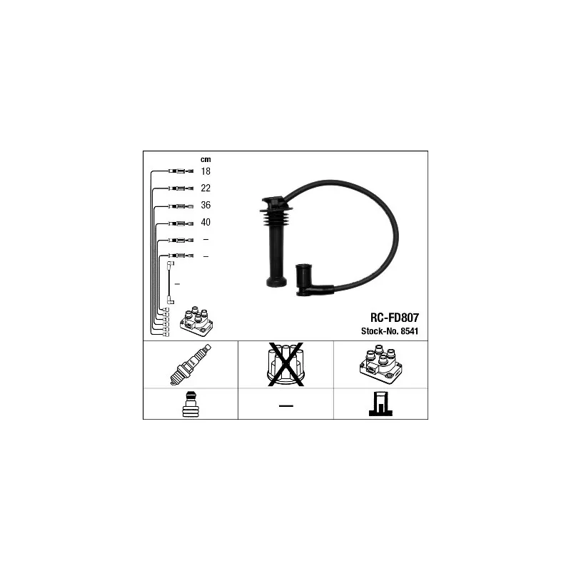 Kit de câbles d'allumage NGK 8541