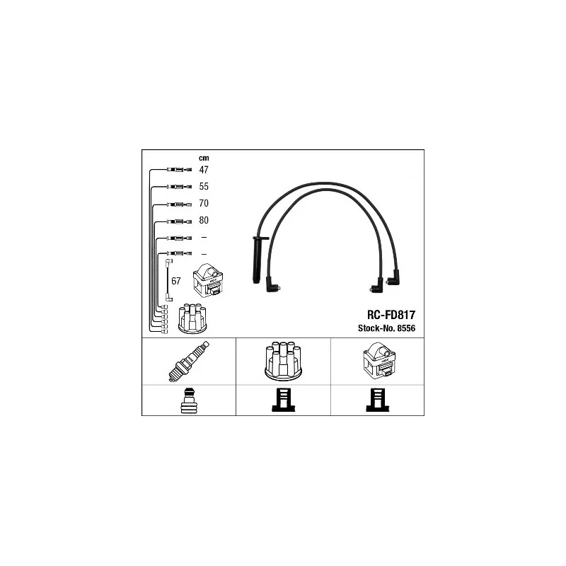 Kit de câbles d'allumage NGK 8556