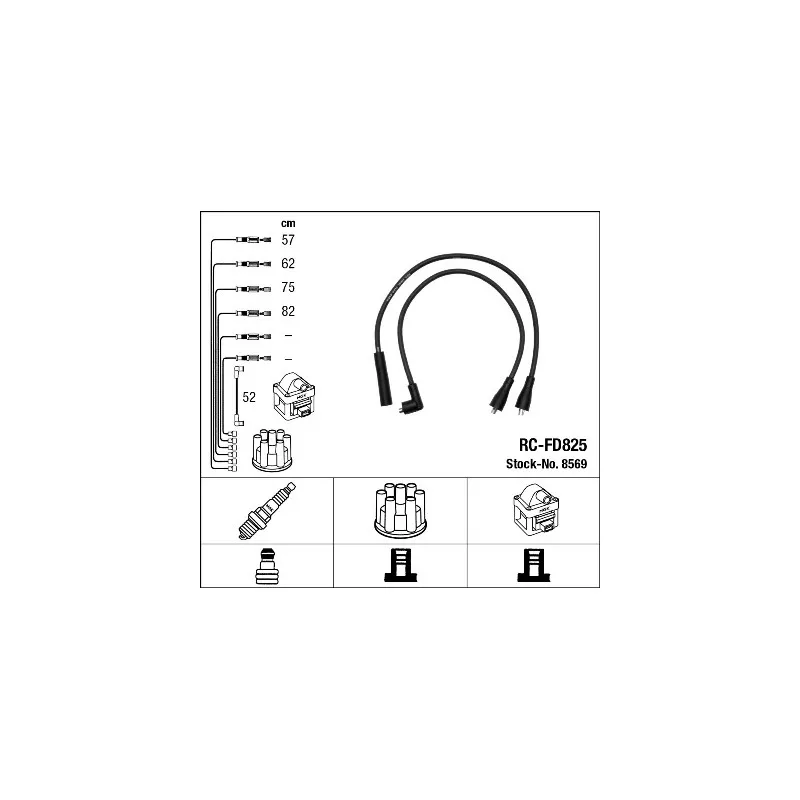 Kit de câbles d'allumage NGK 8569