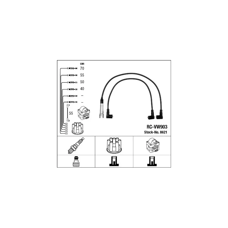 Kit de câbles d'allumage NGK 8621