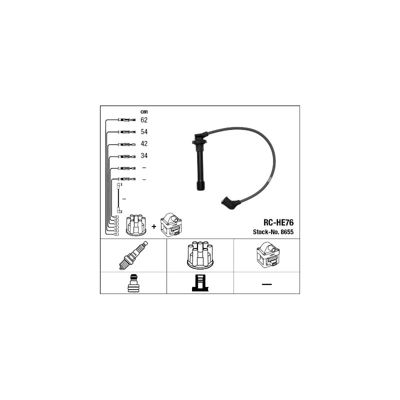 Kit de câbles d'allumage NGK 8655