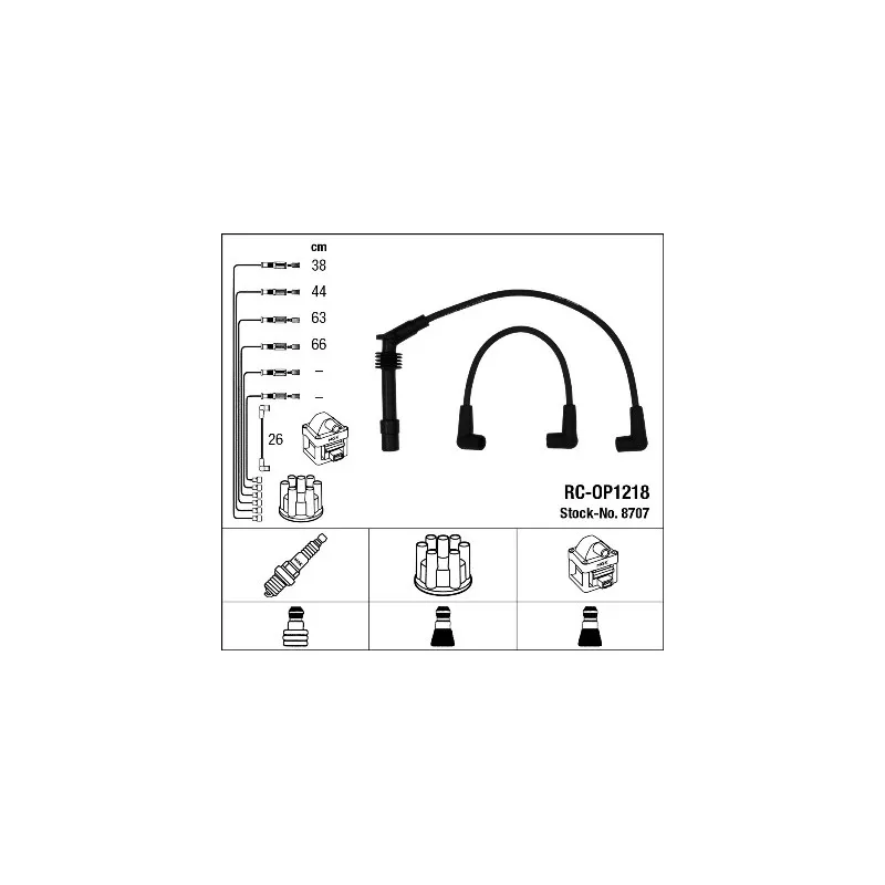 Kit de câbles d'allumage NGK 8707
