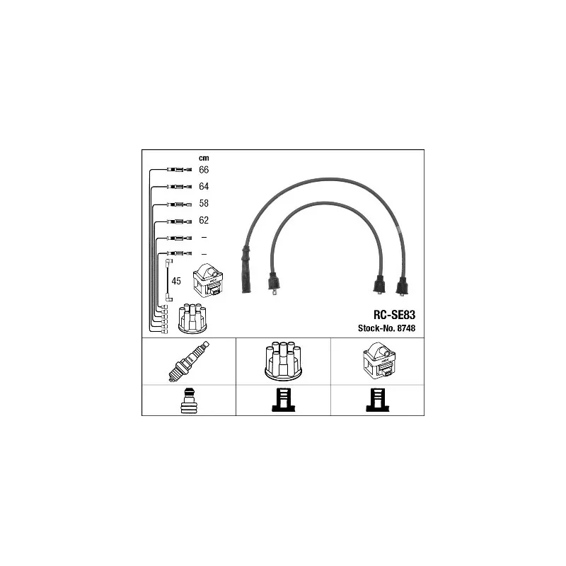 Kit de câbles d'allumage NGK 8748