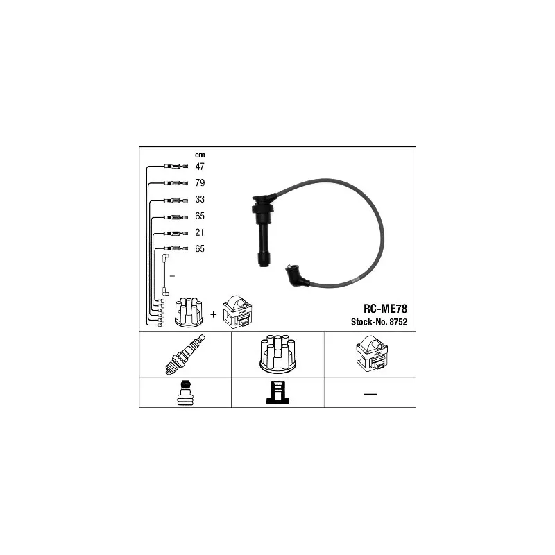 Kit de câbles d'allumage NGK 8752