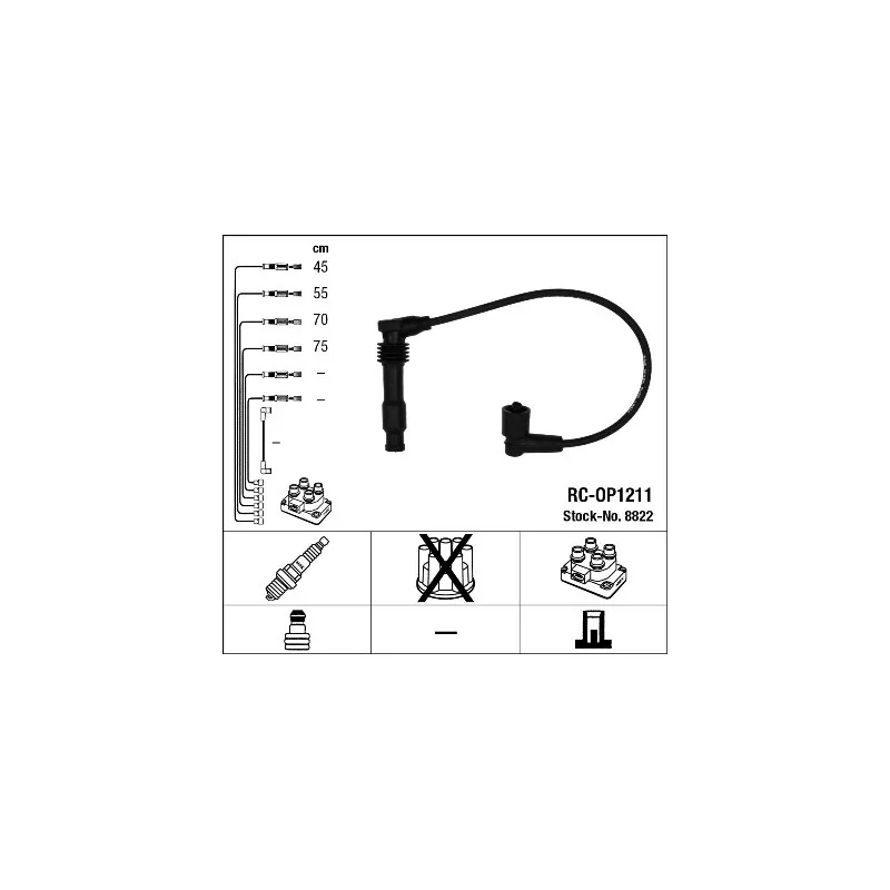 Kit de câbles d'allumage NGK 8822