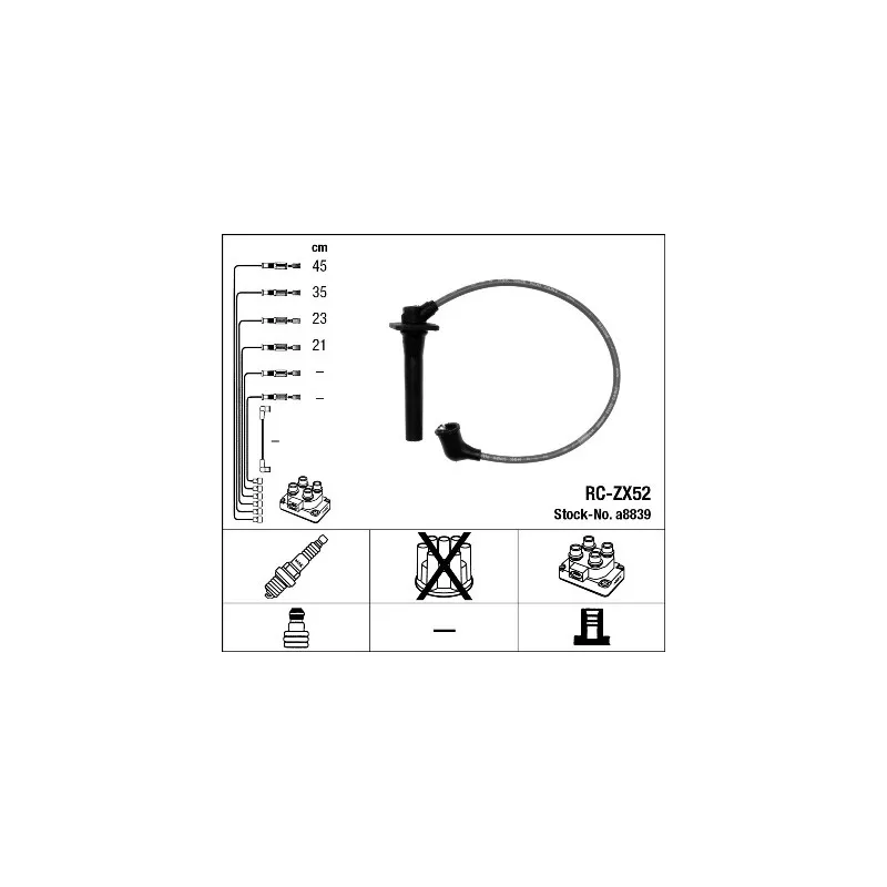 Kit de câbles d'allumage NGK 8839
