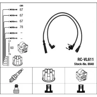 Kit de câbles d'allumage NGK 8840