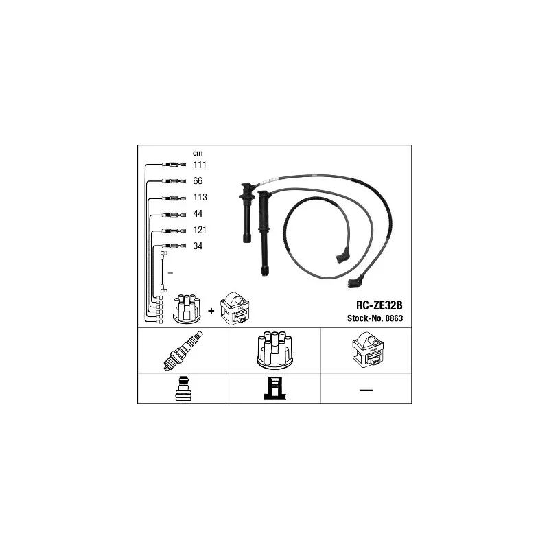 Kit de câbles d'allumage NGK 8863