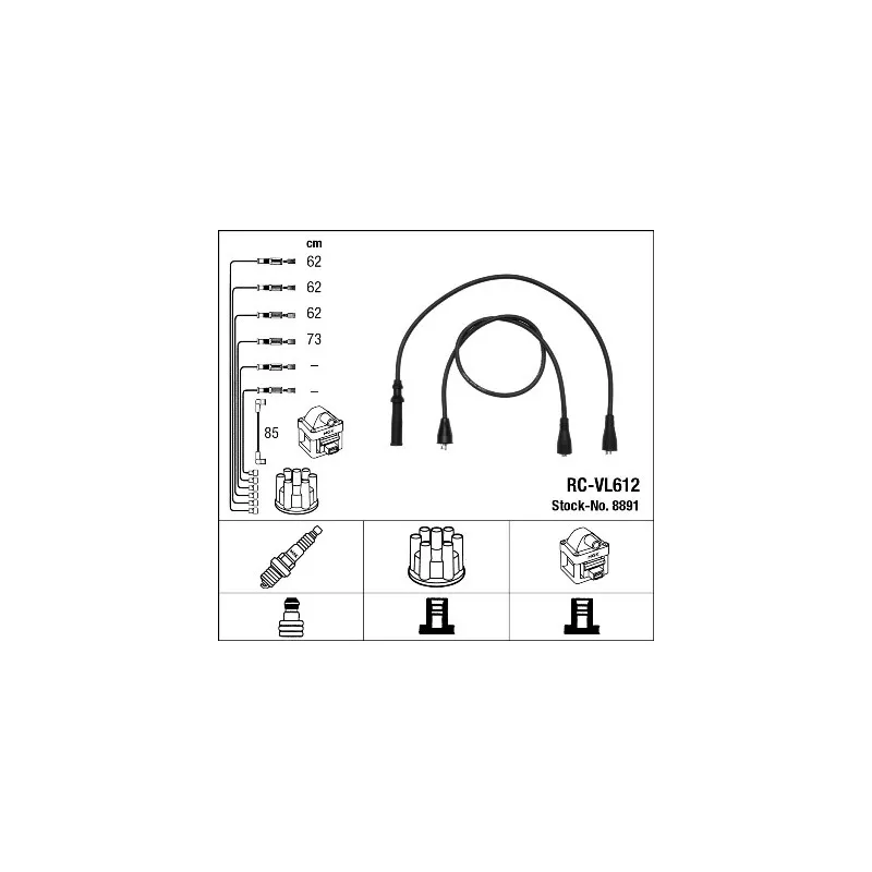 Kit de câbles d'allumage NGK 8891