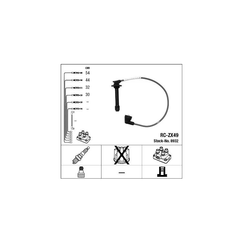 Kit de câbles d'allumage NGK 8932
