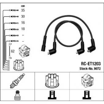 Kit de câbles d'allumage NGK 9072