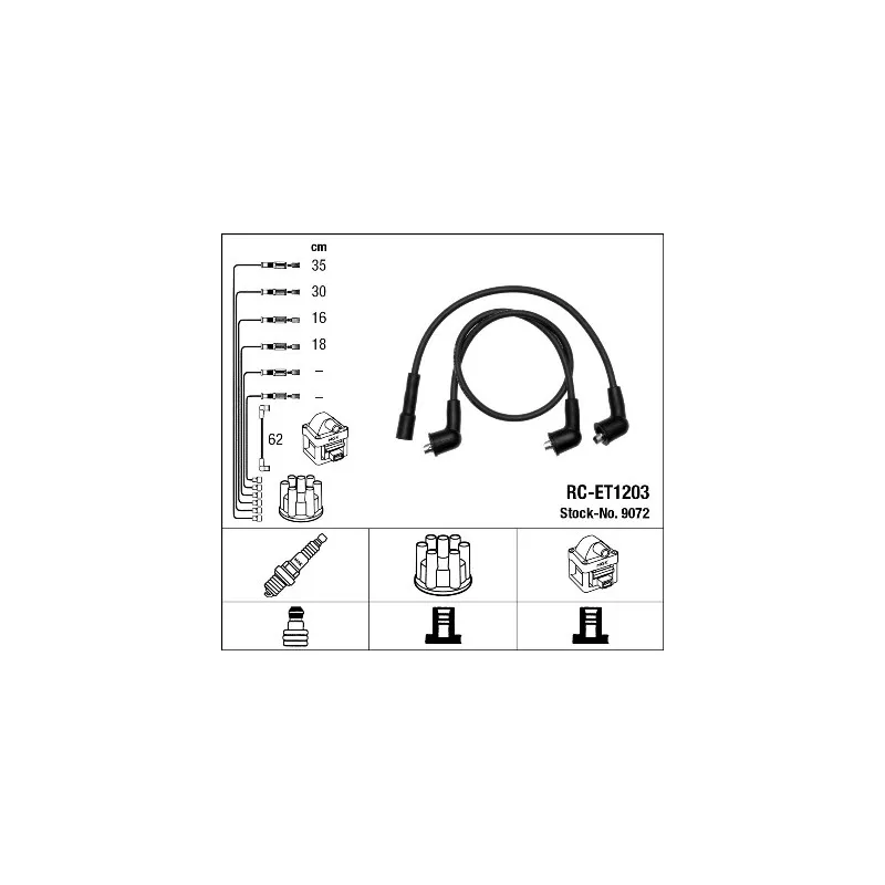 Kit de câbles d'allumage NGK 9072