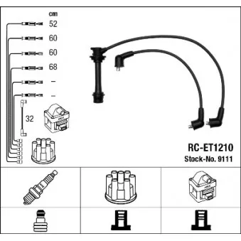 Kit de câbles d'allumage NGK 9111