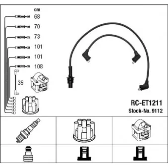 Kit de câbles d'allumage NGK 9112