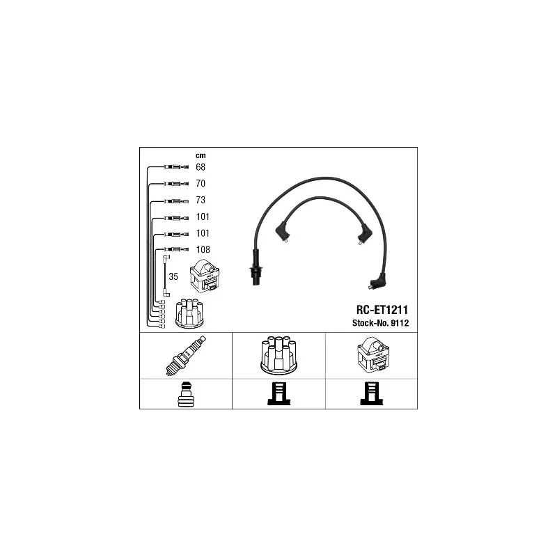 Kit de câbles d'allumage NGK 9112