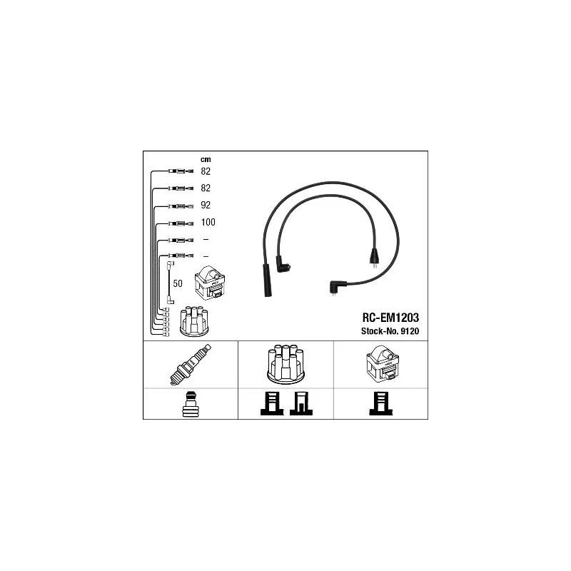 Kit de câbles d'allumage NGK 9120