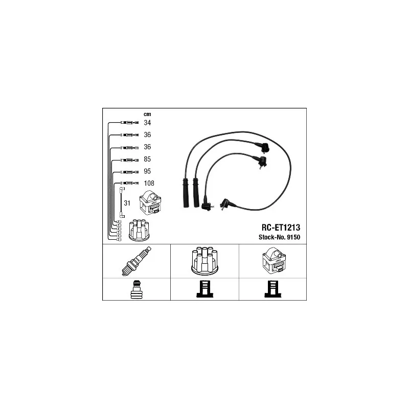 Kit de câbles d'allumage NGK 9150