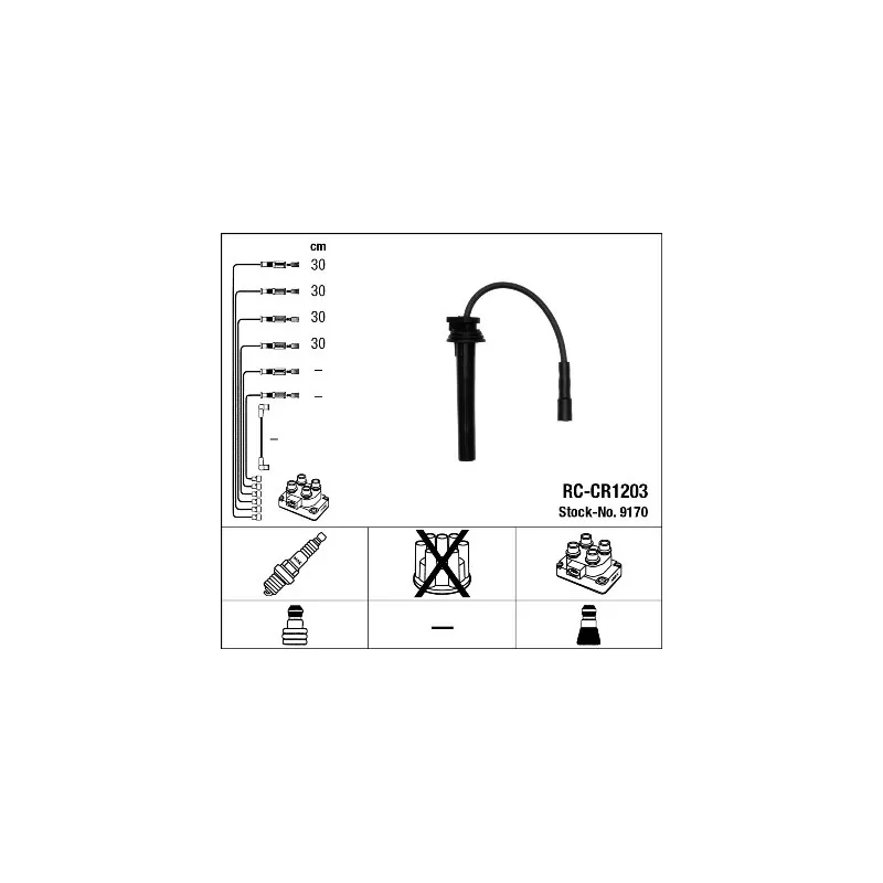 Kit de câbles d'allumage NGK 9170