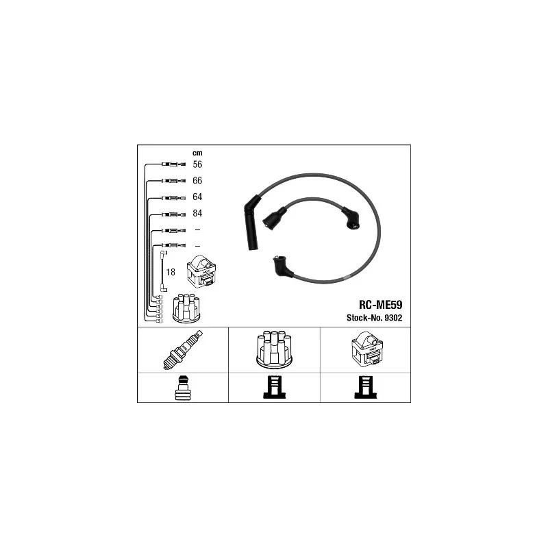 Kit de câbles d'allumage NGK 9302