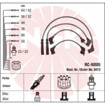 Kit de câbles d'allumage NGK 9472