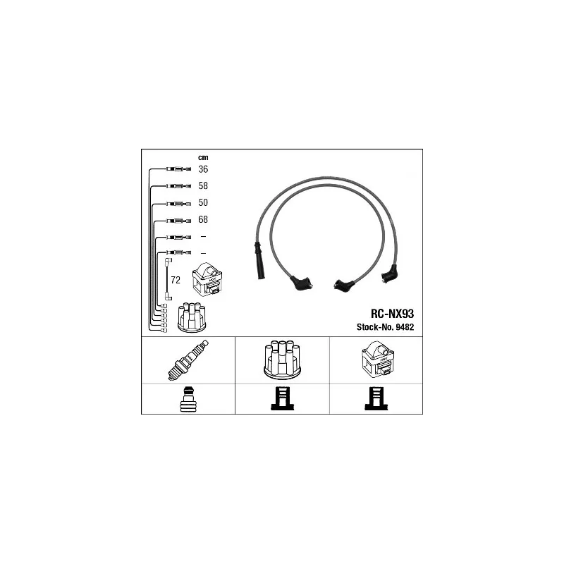 Kit de câbles d'allumage NGK 9482