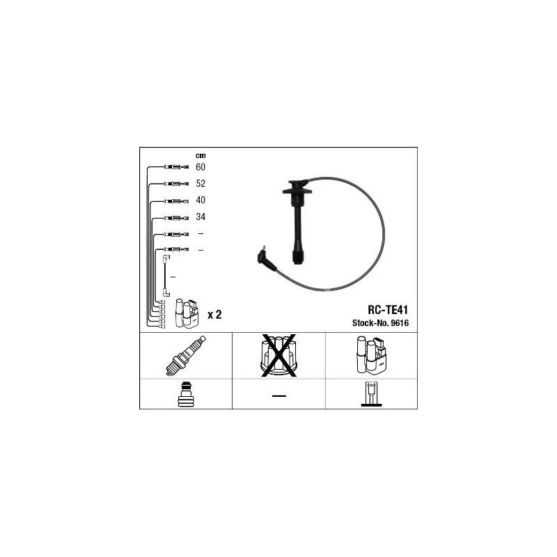 Kit de câbles d'allumage NGK 9616