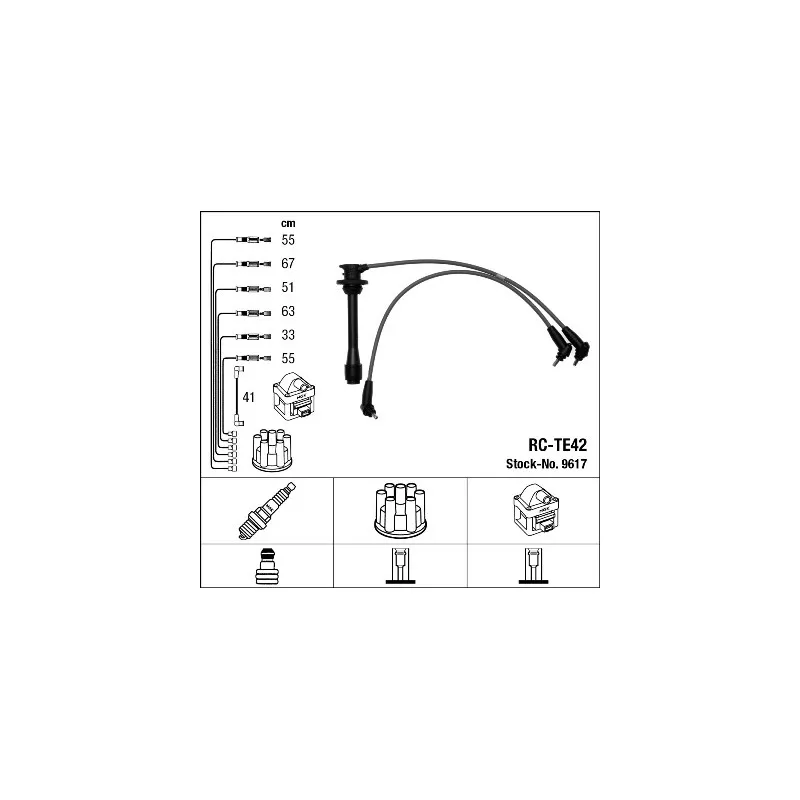 Kit de câbles d'allumage NGK 9617