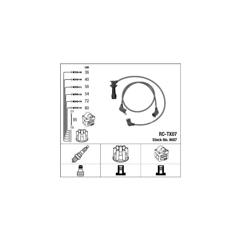 Kit de câbles d'allumage NGK 9687