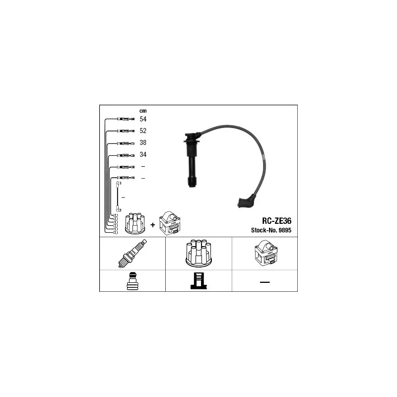 Kit de câbles d'allumage NGK 9895