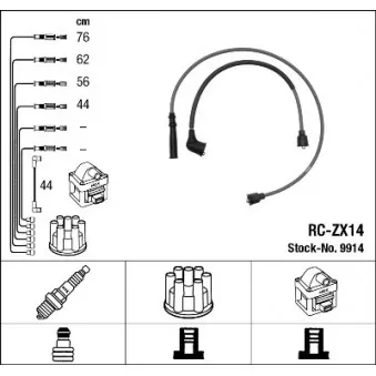 Kit de câbles d'allumage NGK 9914