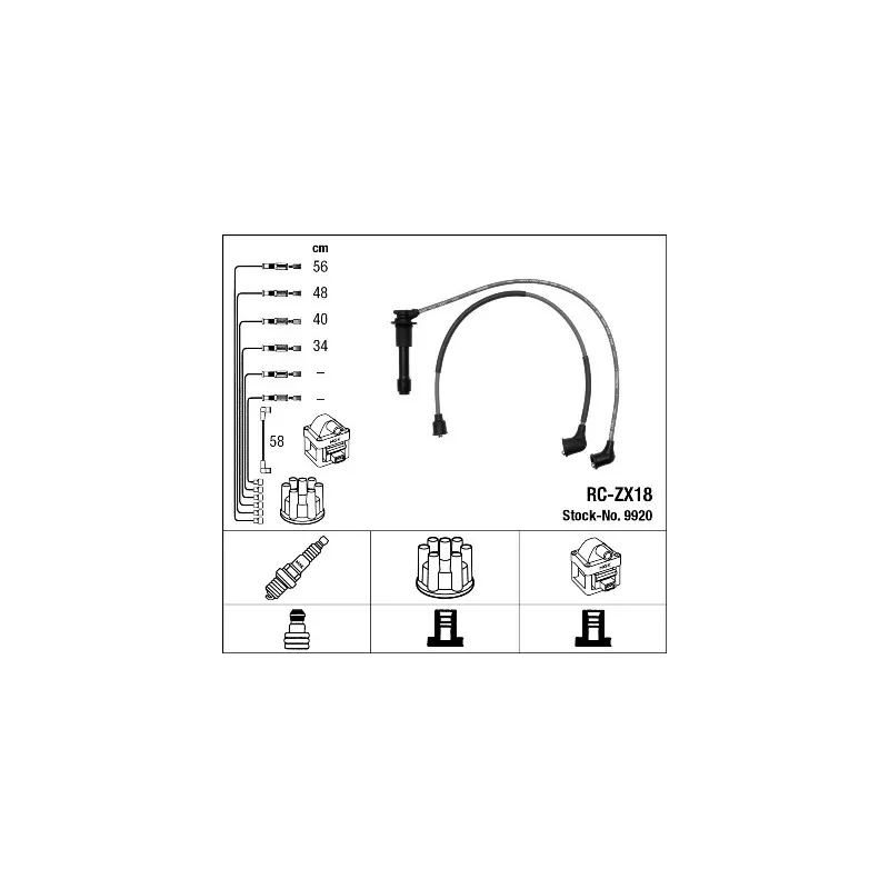 Kit de câbles d'allumage NGK 9920