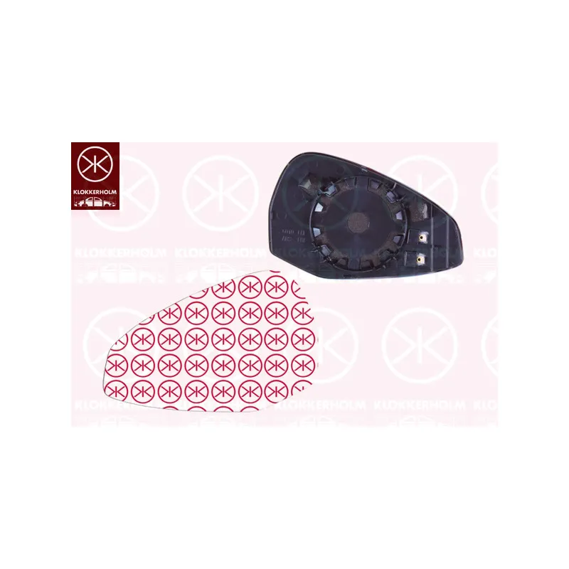 Verre de rétroviseur, rétroviseur extérieur KLOKKERHOLM 00431061