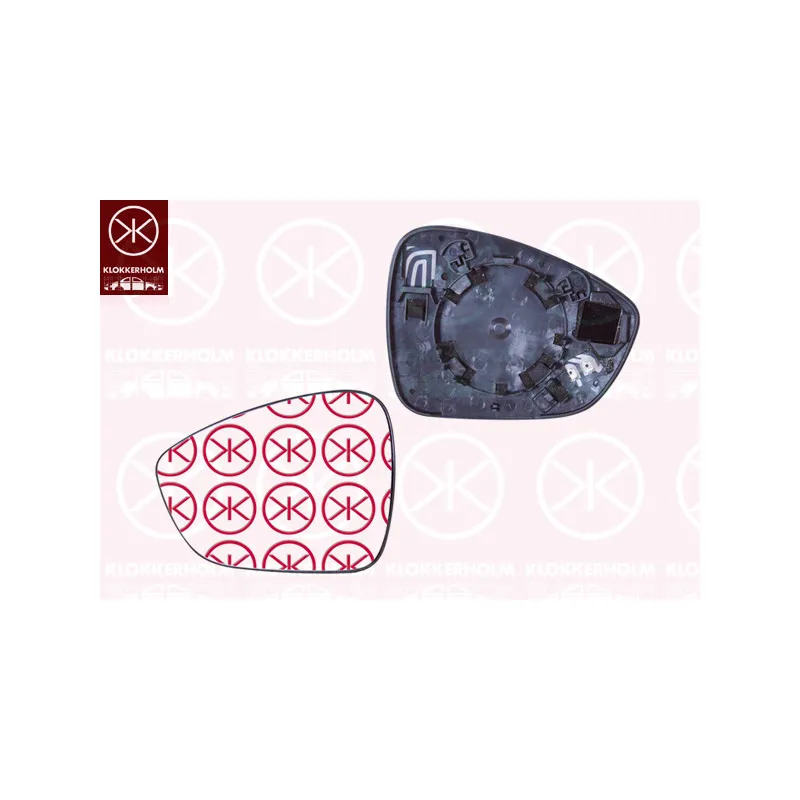Verre de rétroviseur, rétroviseur extérieur KLOKKERHOLM 05401061