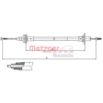 Tirette à câble, commande d'embrayage METZGER 10.2412