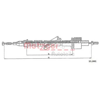 Tirette à câble, commande d'embrayage METZGER 10.2441