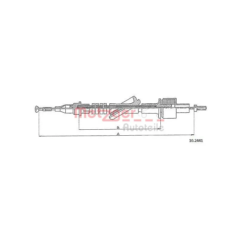Tirette à câble, commande d'embrayage METZGER 10.2441