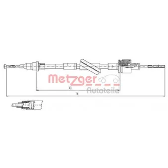 Tirette à câble, commande d'embrayage METZGER 10.2444