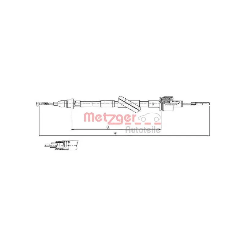 Tirette à câble, commande d'embrayage METZGER 10.2444