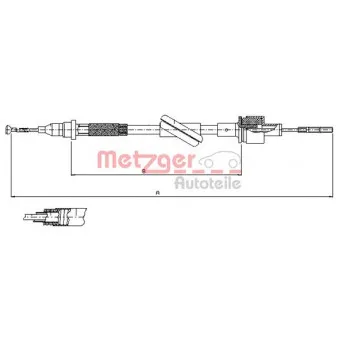 Tirette à câble, commande d'embrayage METZGER 10.2445