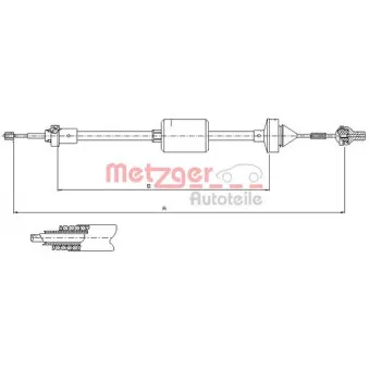 Tirette à câble, commande d'embrayage METZGER 10.2842